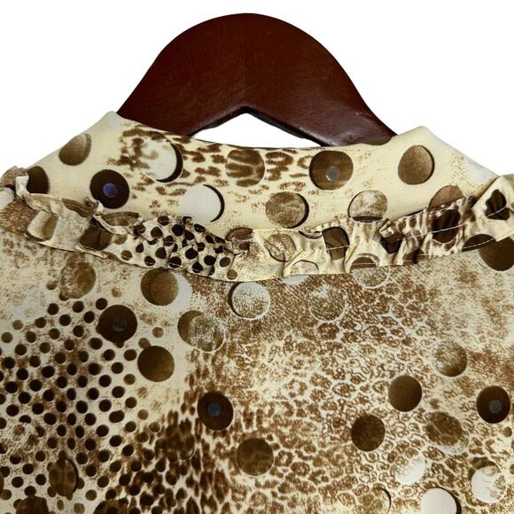 St. John Collection Blouse Sz 10 Ruffled Collar 3/4 Sleeve Marie Gray Embellish - Picture 6 of 16